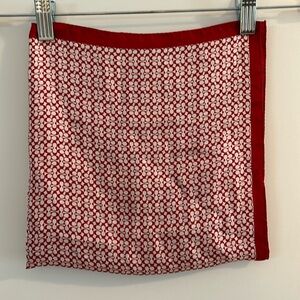 COACH SILK SCARF RED WHITE SQUARE